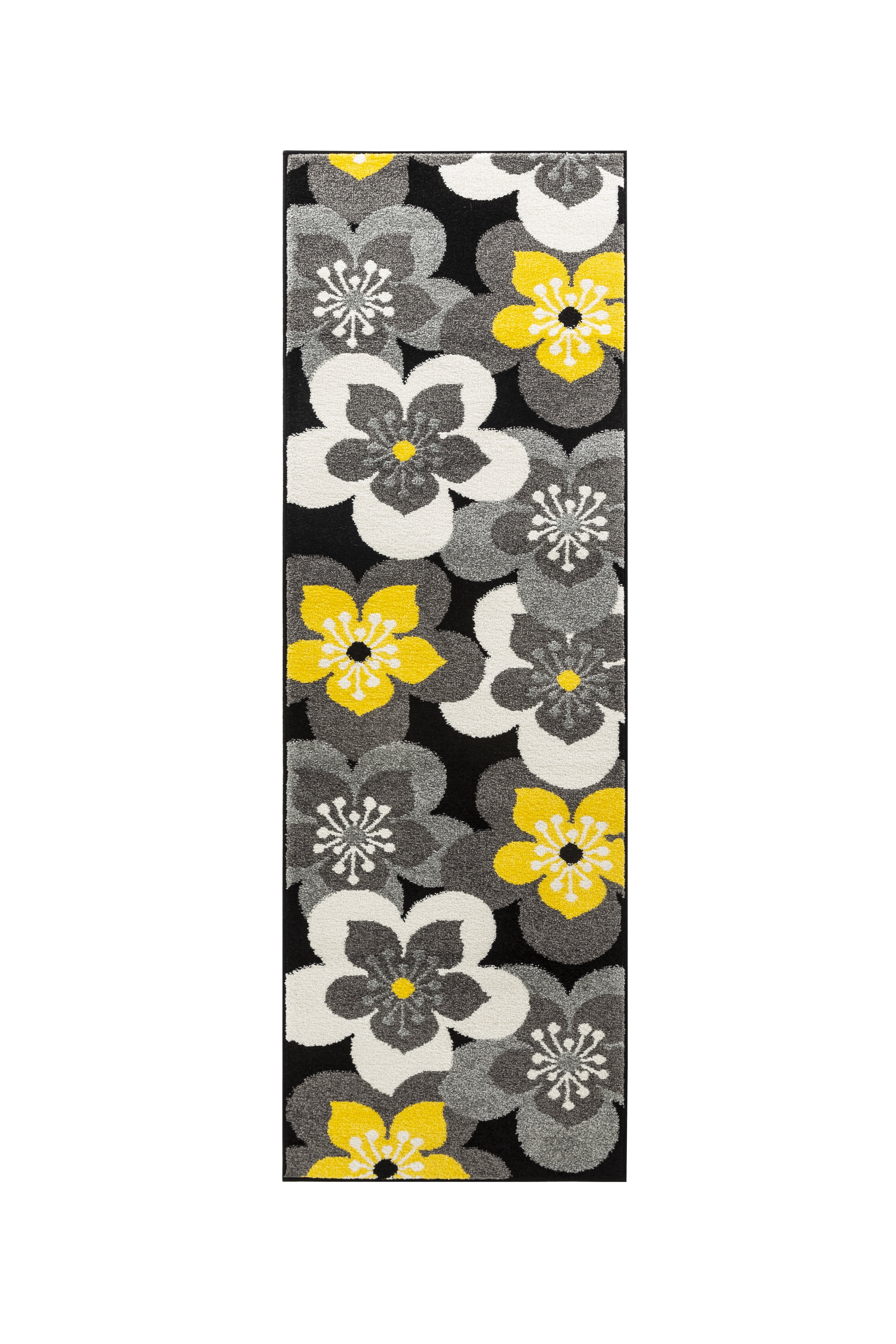 Oxford Collection Rugs Yellow Black, Gray Rug Runner