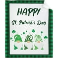 thumbnail image 2 of St. Patrick''s Day Gnome Blanket Lightweight Cozy Super Soft Flannel Fleece Throw Big Twin Blankets Home Decor for Bed Living Room 80"x60" Queen for Adult, 2 of 6