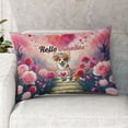 thumbnail image 2 of Hello Valentine’s Day Corgi Flower Crown Romantic Pink Floral Quilt Pillowcase Welsh Corgi Dog Lover Gifts Idea Throw Pillow Cover Bed Home Decor - 00031, 2 of 5