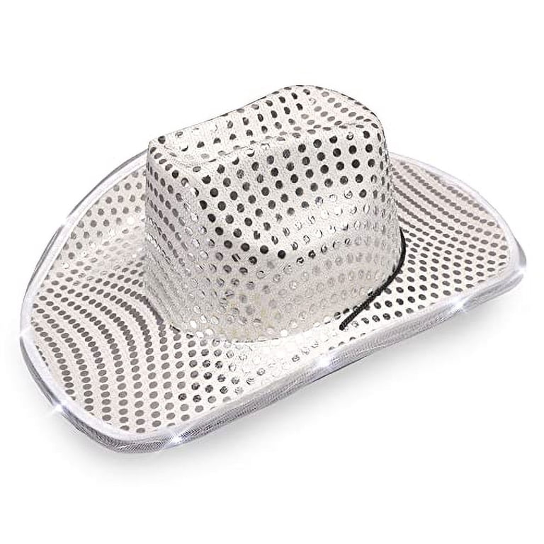2132 Light Up Disco Cowboy/cowgirl Hat, Holographic Space, Led Light Up Cowboy Hat, Disco Cowgirl Hat with Light for Club  main image 2