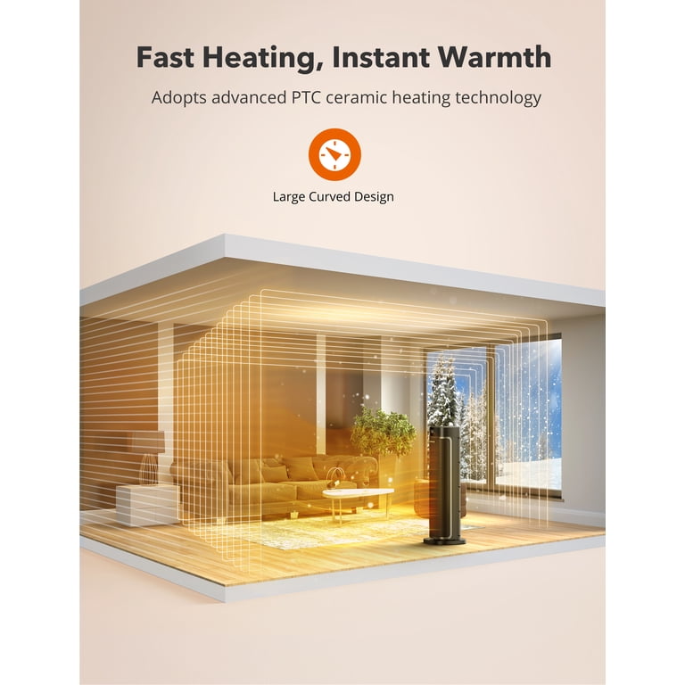 TaoTronics Space Heater, 1500W Electric Heater Portable Heaters,  Oscillation Eco Mode 12 Hours Timer with Remote Control Tip-over Protection  - Walmart.com
