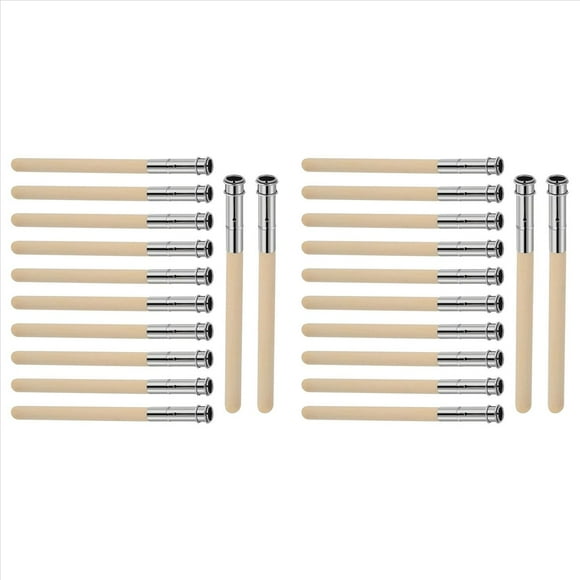 24 Extensores de Lápiz de Madera para Artistas con Manejar de Metal Ajustable, Alargador, Tirador de Lápiz, Soporte para Carbón