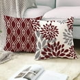 thumbnail image 3 of Burgundy Modern Pillow Covers 16x16 Set of 4,Decorative Couch Throw Pillow Cover for Sofa Living Room, Red and Cream Farmhouse Cushion Case Outdoor Home Decoration(Burgundy), 3 of 6
