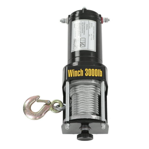 Electric Winch Kit, Good Conductivity Electric Winch 3000lbs Steel Cable  With Remote For ATV 
