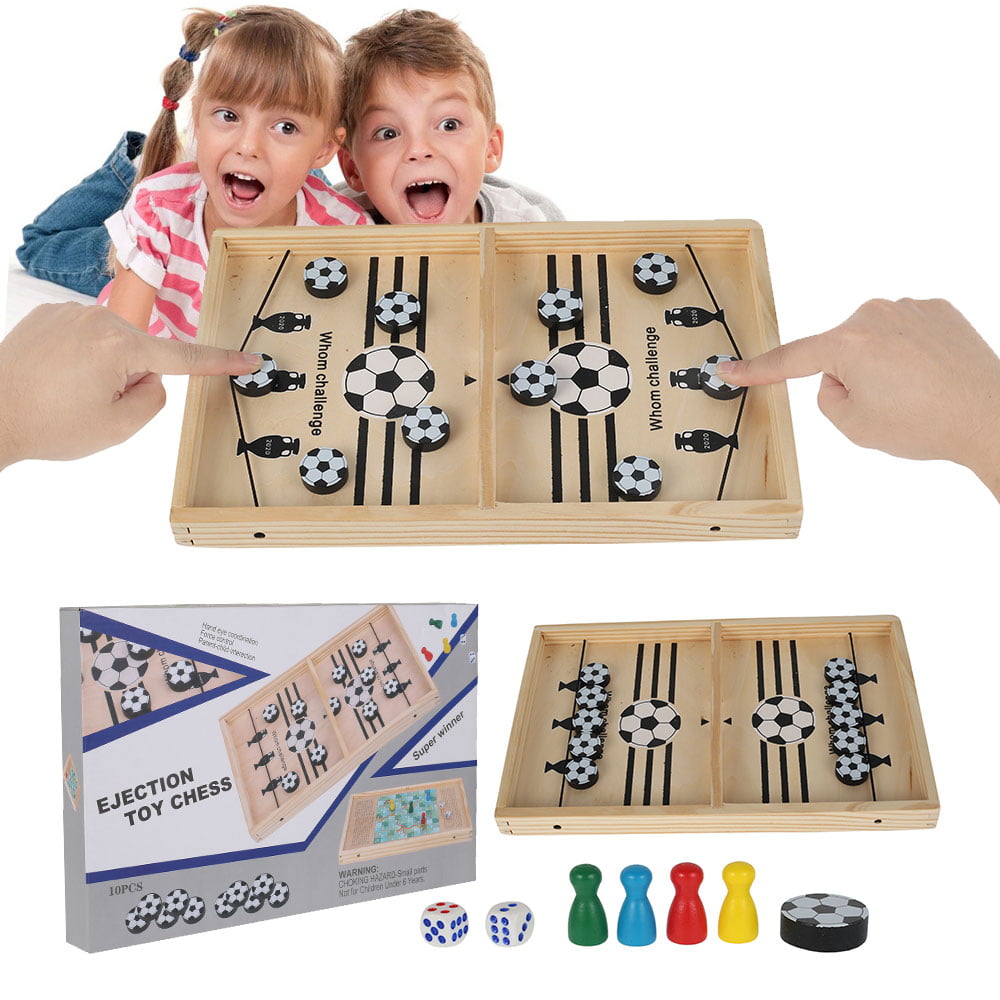 Details about   Entertainment Foosball Battle Board Game Ejection Chess Fast Sling Puck Game 