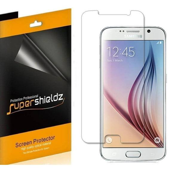 [6-pack] Supershieldz for Samsung Galaxy S6 Screen Protector, Anti-Bubble High Definition (HD) Clear Shield