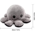 thumbnail image 3 of Pulpo de peluche reversible negro y gris de 20 cm. ¡Muestra tu estado de ánimo sin decir una palabra!, gris, 3 of 5