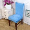 thumbnail image 2 of 2 Pieces Velvet Chair Covers Elastic Modern Protector Chair Covers, Decorating Houses, Restaurants, Hotels, Hotels, Restaurants, Light Blue, 2 of 7