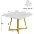 thumbnail image 3 of Tribesigns Square Dining Table for 2, 31.5" Industrial Dinner Table with Metal Base, 3 of 7