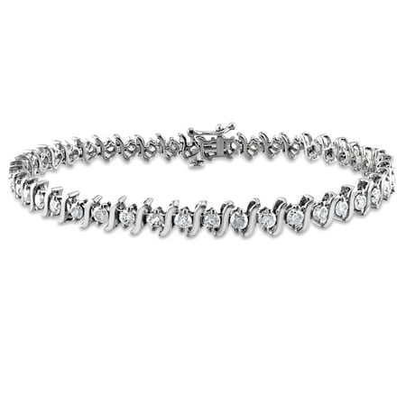 Miabella 3 Carat T.W. Diamond 14kt White Gold Tennis Bracelet, 7