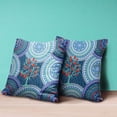thumbnail image 4 of Amrita Sen Boho Mandala Plant Throw Pillow with Removable Cover in Indigo White Red 20x20, 4 of 5