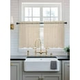 thumbnail image 2 of Vintage Cream Tier Curtains 36 Inch Length,Sheer Curtains for Bedroom Living Room Window Farmhouse Retro Beige Solid Color Rod Pocket Drapes Kitchen Curtains Small Half Window 27.5"x36" 2 Panels, 2 of 7