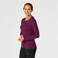 thumbnail image 2 of Wink Layers Women's Long Sleeve Silky Tee, Wine, M Regular, 2 of 5