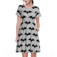 thumbnail image 1 of Fotbe Bat Vestido Largo de Moda para Mujer, Vestido Tipo Camiseta con Manga Corta y Estilo Casual a Rayas y Bloques de Color, 1 of 6