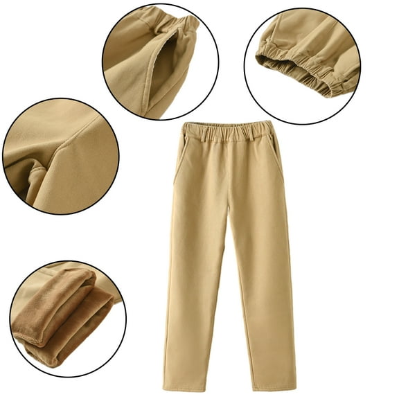 KYAIGUO Kids Toddler Thick Pants for Boys Girls Warm Pants Winter Fleece Sweatpants Padded Long Pants for 3-14Y