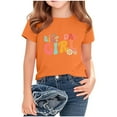 thumbnail image 4 of Frwgonr Big Girls T-shirts Short Sleeves Blouse Crewneck Birthday Graphic Summer Kids Tee Tops 2-15 Years, Orange, 4 of 5