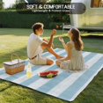 thumbnail image 4 of Blue Striped Outdoor Rug 6x9 Ft - Reversible Patio Rug Outdoor Camping Rugs, Rustic Farmhouse Stripes Washable Indoor Outdoor Area Rugs, Non-Slip Outdoor Carpet Runner for Deck/Porch, 4 of 8