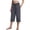 7# Dark Gray, variant on Cotton Capri Pants for Women Loose Fit Straight Pull On Leg Drawstring Elastic Waist Cropped Pant Casual Summer Linen Clothes Blue S
