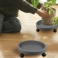thumbnail image 4 of Universal Plant Caddy with Wheels - 12" Round Mobile Tray with Locking Casters, Heavy-Duty Rolling Plant Stand for Indoor/Outdoor Potted Plants, Saucer Base Protects Floors, 4 of 5