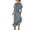 Blue, variant on Oksale Elegant Dresses for Women Wedding Guest Asymmetrical Ruffle Hem V Neck Wrap Dress Cozy Batwing Sleeve Midi Vacation Summer Dresses for Holiday White M
