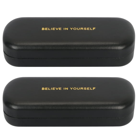 WWW 2 Pack Eyeglass Case for Women Man, Light Portable Hard Shell Eye Glass Case,Black