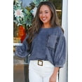 thumbnail image 2 of Vintage-Inspired Country Chic Women's Shirt - Sky Blue with Ruffles and Pockets - [ZhiHiMeRi] | (US 4-6)S,Sky Blue, 2 of 12