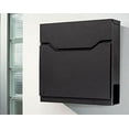 thumbnail image 2 of Fine Art Living Genoa Wall Mounted Locking Steel Mailbox, Newspaper Holder,Black,MD22, 2 of 7