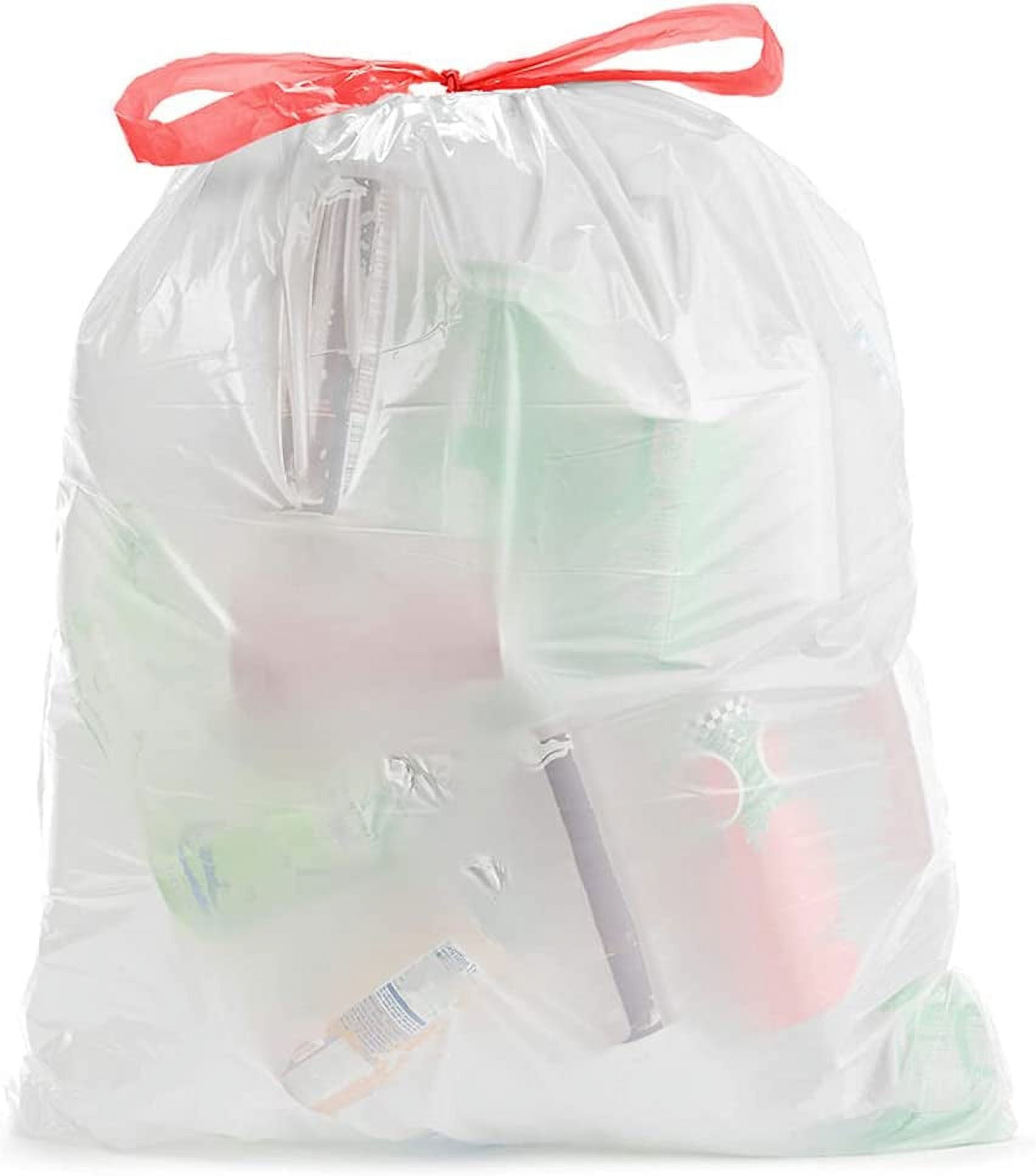 Commander 13 Gallon 0.72 MIL White Tall Kitchen Trash Bags - 24" x 27" - Pack of 100 - For Home, Kitchen, & Bathroom