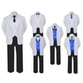 thumbnail image 1 of 5-7pc Formal Black White Suit Set Royal Blue Bow Long Tie Vest Boy Baby Kids Sm-20 Teen, 1 of 3