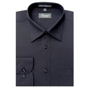 Giovanni CLG1002-15 1-2x32-33 Mens Solid Color Dress Shirt, Black