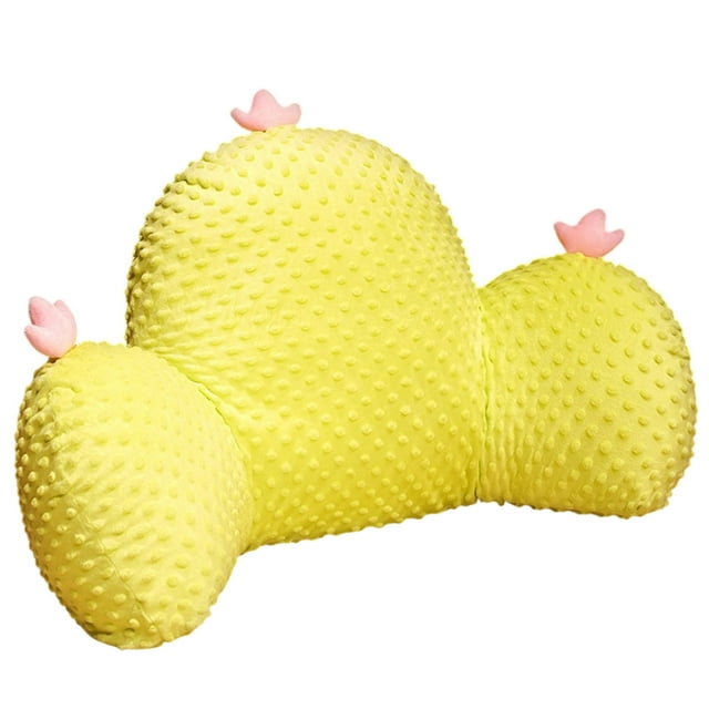 Ergonomic Chair Cushion Support Lumbar Backrest Pillow Comfortable Desk Seat Pad for Home and Work Car Cute Cartoon Cactus Design Soft Material