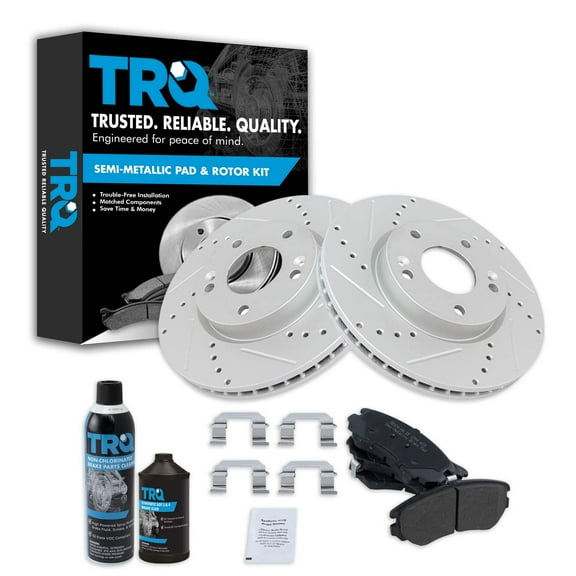 TRQ Front Semi Metallic Brake Pad & Performance Rotor Kit Fits Sephia Sportage BKA21320 Fits select: 2012-2013 KIA SOUL, 2006-2010 HYUNDAI SONATA