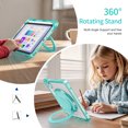 thumbnail image 3 of ELEHOLD Rotating Shockproof Case For iPad Mini 7th(A17 Pro) 2025/ 6th Generation 2022, Full Body Protection Clear Rugged Cover, 360° Rotating Ring Hand Grip Stand, Nylon Shoulder Strap,Lightgreen, 3 of 7