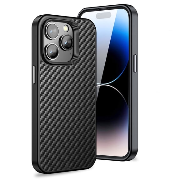 K-Lion for iPhone 15 Pro Max Mag Safe Magnetic Case,Ultra Thin Slim Military Grade Drop Protection Shockproof Protective Case Carbon Fiber Pattern Hybrid Phone Cover for iPhone 15 Pro Max, Black