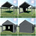 thumbnail image 2 of Gaptain W10xL20Ft Heavy Duty Steel Carport Portable Garage with Removable Sidewalls and Windows, Waterproof&Anti-Sunburn&Adjustable Height, 2 of 7