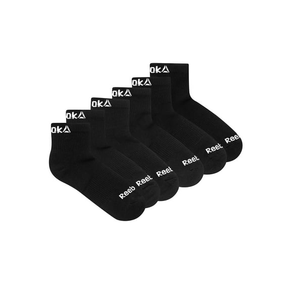 Reebok Performance Cotton Targeted Cushion Ankle Socks, 6-Pack