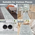 thumbnail image 4 of MJIAexp 2'x12' Boho Floral Kitchen Runner Rug Machine Washable Runner Rug Non-Slip Rubber back Hallway Runner Laundry Rug Throw Carpet for Living Room Bedroom Dining Room Entryway Kitchen Light Gray, 4 of 8