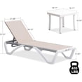 thumbnail image 2 of PURPLE LEAF Patio Chaise Lounge Chair Set Outside Aluminum Plastic Stackable Tanning Outdoor Lounger with Side Table for Pool Sunbathing Beach Deck Outside, Khaki, 2 of 8