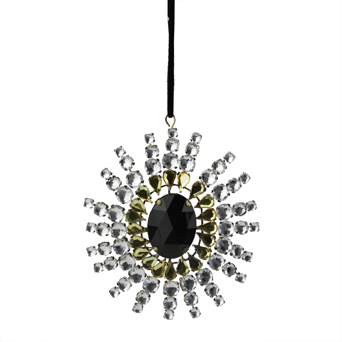 CC Christmas Decor 4.75\u0026quot; Black and Gold Gem Studded Snowflake Christmas Ornament - Walmart.ca