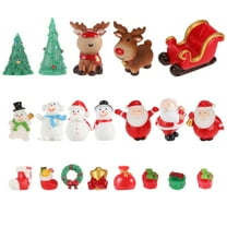Houderco Mini Snowman Decor Figurines 20Pcs Resin Craft Doll Christmas Theme Design Tabletop Decoration