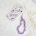 thumbnail image 4 of Funda transparente compatible con iPhone 14, diseño floral con cadena para niñas y mujeres, suave TPU a prueba de golpes, protectora para iPhone 14, diseño floral morado., 4 of 8