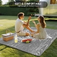 thumbnail image 4 of Valentine's Day Outdoor Rug for Patio/Deck/Porch, Non-Slip Large Area Rug 5 x 7 Ft, Love Branches Vintage Wood Grain Gray Indoor Outdoor Rugs Washable Area Rugs, Reversible Camping Rug Carpet Runner, 4 of 8