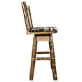 thumbnail image 6 of Glacier Country Collection Barstool w/ Back & Swivel, Woodland Pattern Upholstery w/ Laser Engraved Bear Design, 6 of 6