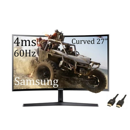 SAMSUNG CF396 Series 27" LED Curved Computer Monitor, 60Hz, 4ms, FHD(1920x1080), AMD FreeSync Monitor, HDMI, Black, with 5AVE HDMI Cable
