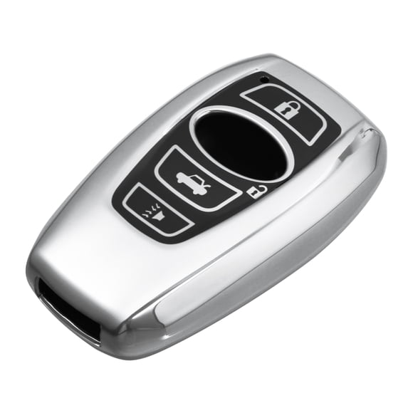 Unique Bargains TPU Car Remote Key Fob Cover Fit for Subaru Forester 2006-2021 for Subaru Impreza 2005-2020 Silver Tone