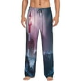 thumbnail image 2 of Lsque lighthouse Waves Torrential Rain Print Men's Pajama Pants, Lounge Pant - Comfortable Home Wear,Elastic Waistband, Stylish Design-X-Large, 2 of 9