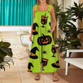 thumbnail image 4 of Evdexr Womens Halloween Jumpsuits 2026 Witch Hat Pumpkin Printed Rompers Wide Leg Sleeveless Square Neck Overalls Hippie Lightweight Costumes with Pockets S, 4 of 6
