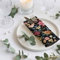 thumbnail image 3 of Cloth Napkins Set of 4 - 20x20 Inches, Watercolor Flowers Washable Reusable Table Napkins, Farmhouse Floral Vintage Black Soft & Absortbent Dining Napkin for Party Wedding Hotel Restaurant, 3 of 8