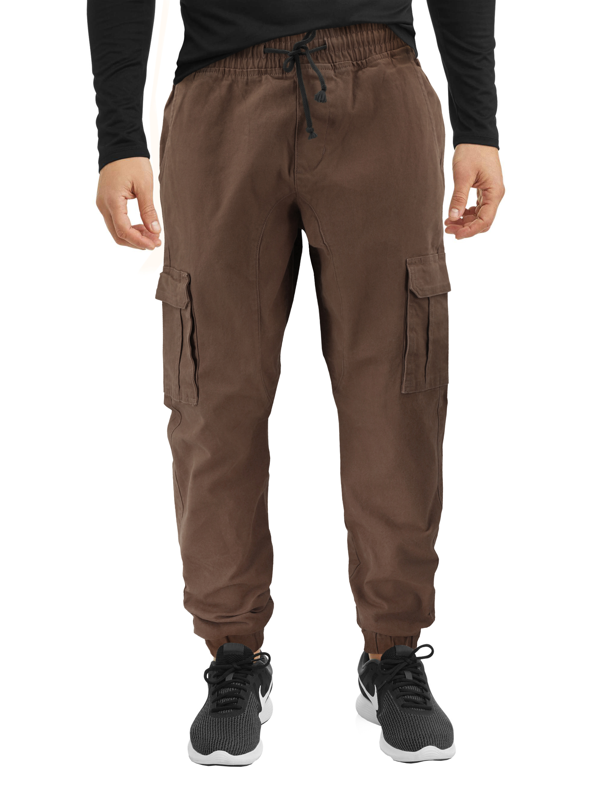 Men's Elastic Waist Cargo Pants Gym 