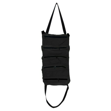 

JeashCHAT Multipurpose Roll Tool Bag Wrench Roll Canvas Tool Storage Bucket Car First Aid Kit Roll Organizer Hanging Tool Zipper Carrier Tote Bag Car Camping Gear